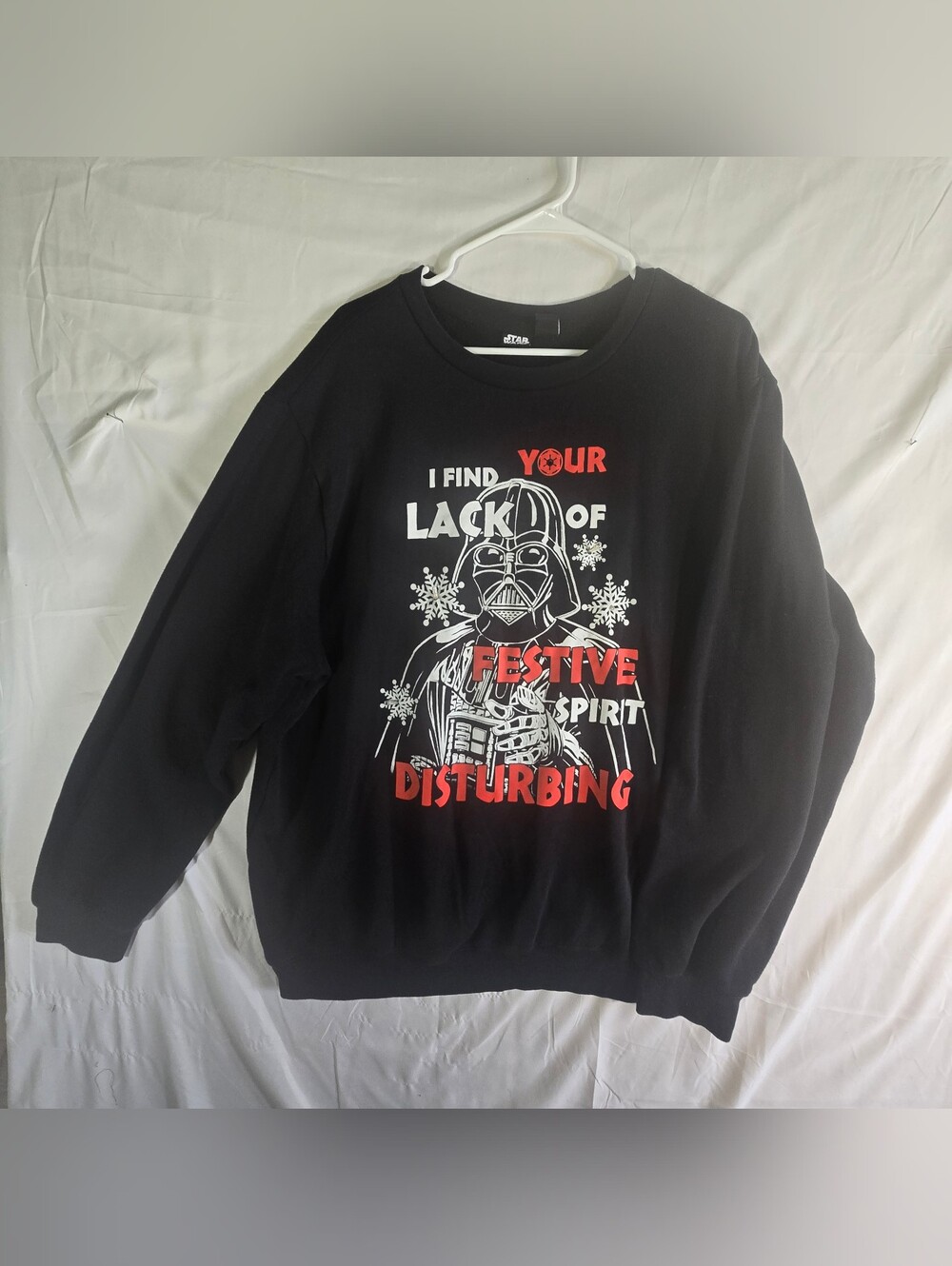 Star Wars Black Darth Vader 'Festive Spirit Disturbing' Crewneck Sweater